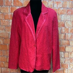 Dialogue Pink Lace Blazer